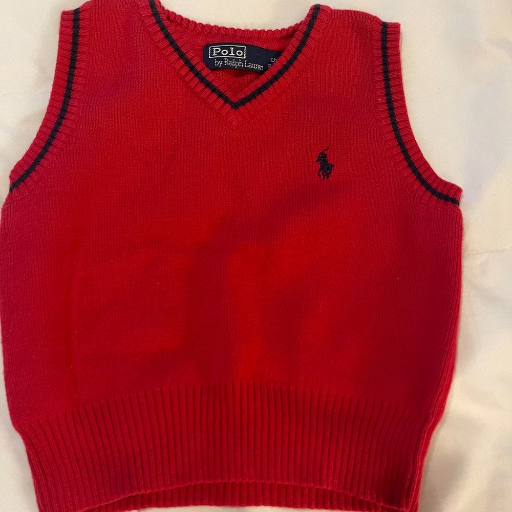POLO Ralph Lauren Red Sweater Vest kids 12-24 Months